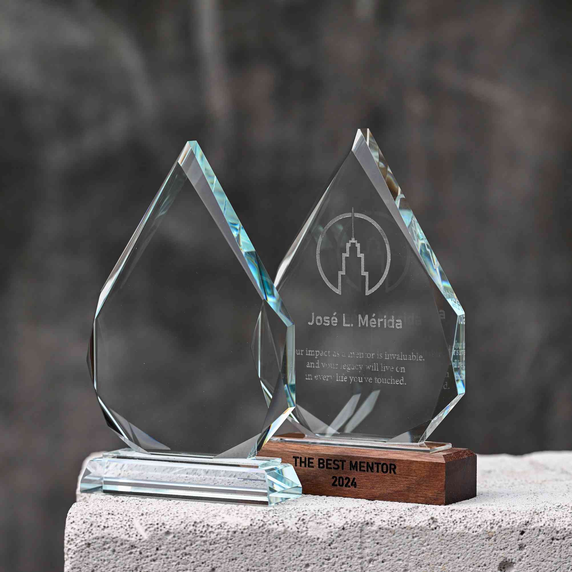 Glass award with glass base v2