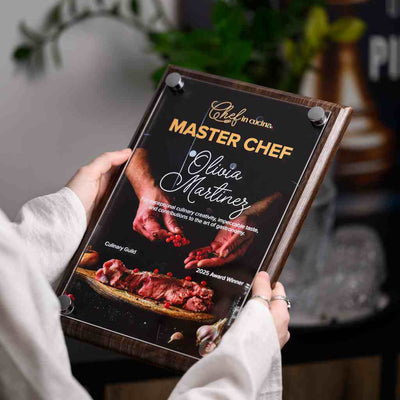 Metal plaque with a stylish industrial look.