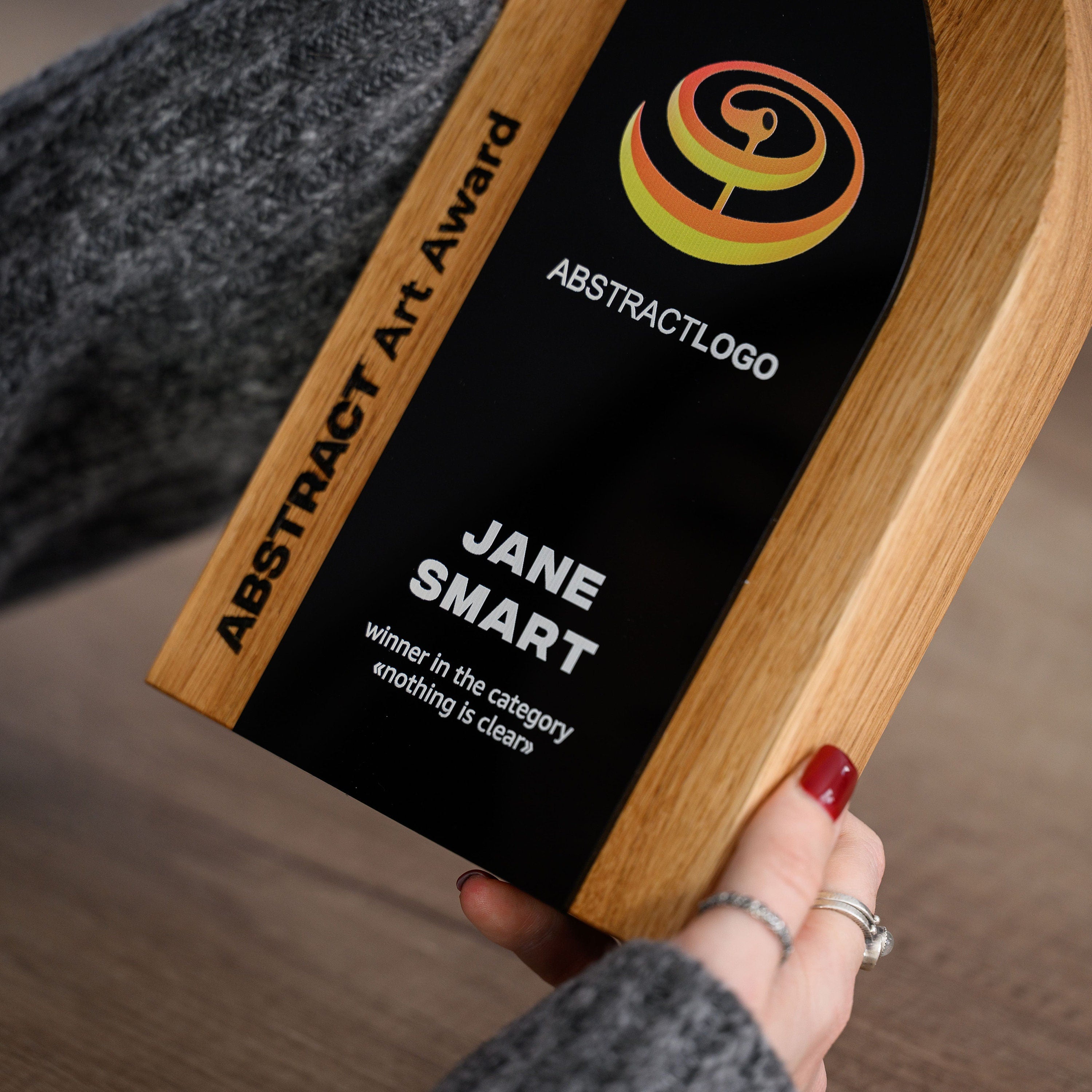 Wooden award with acrylic v15
