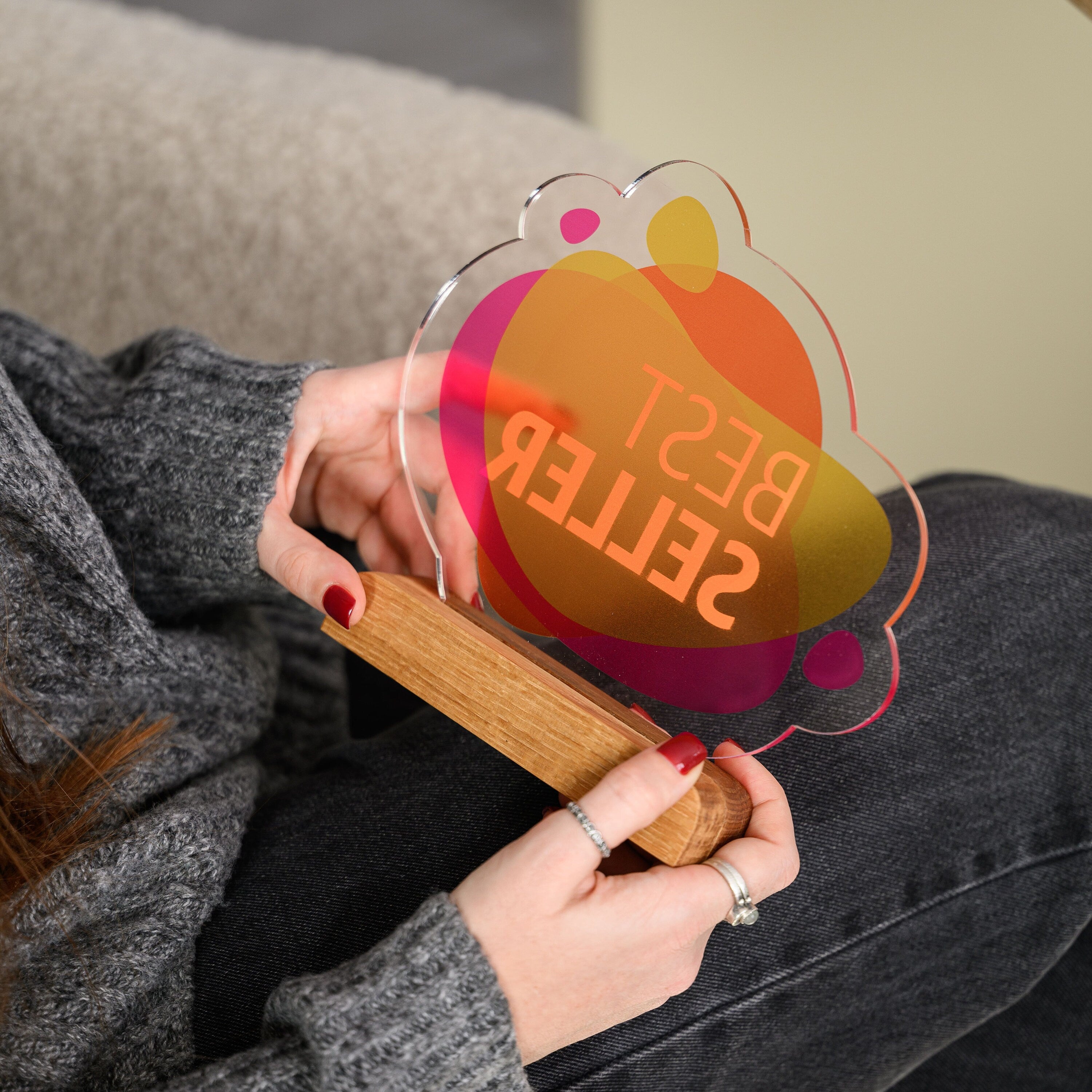 Wooden award with acrylic v12