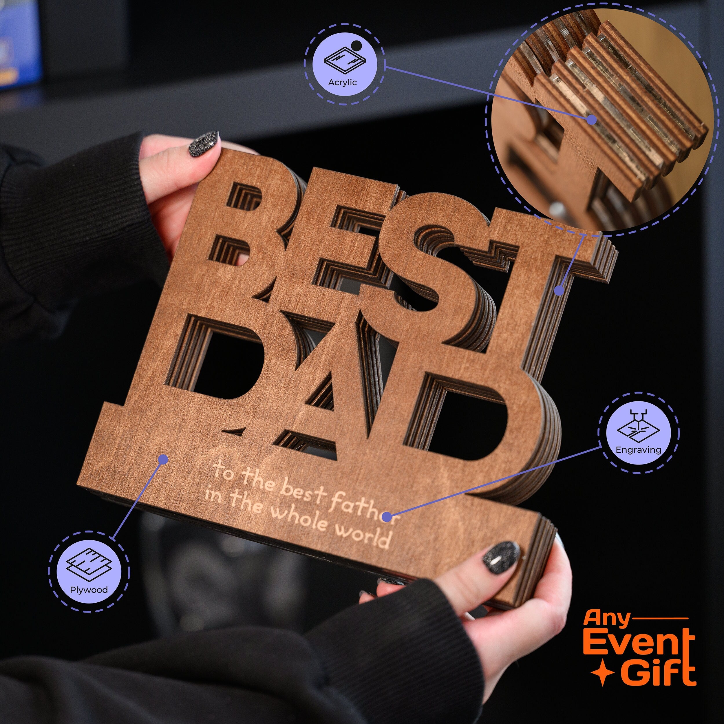 Best Dad Wooden Award