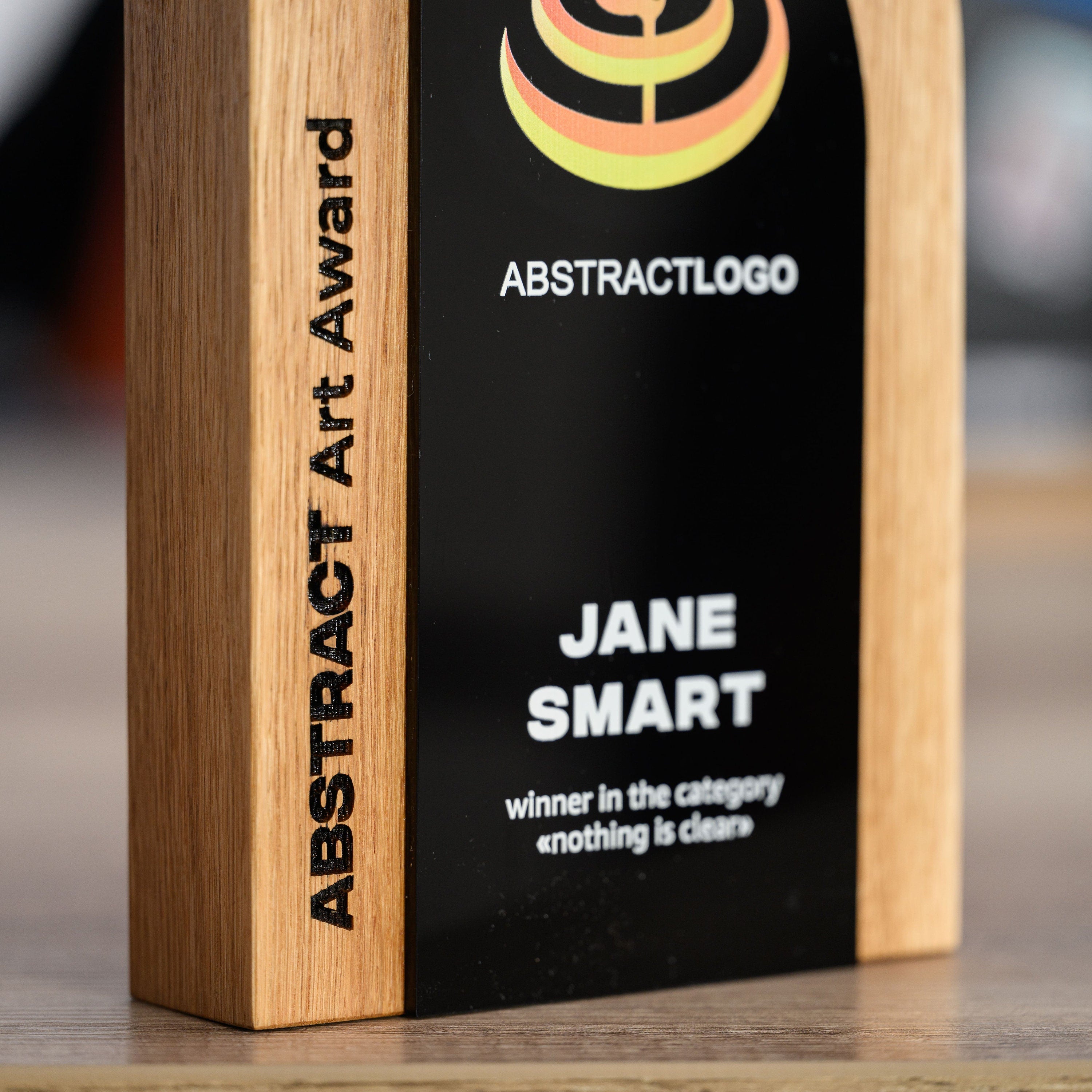 Wooden award with acrylic v15