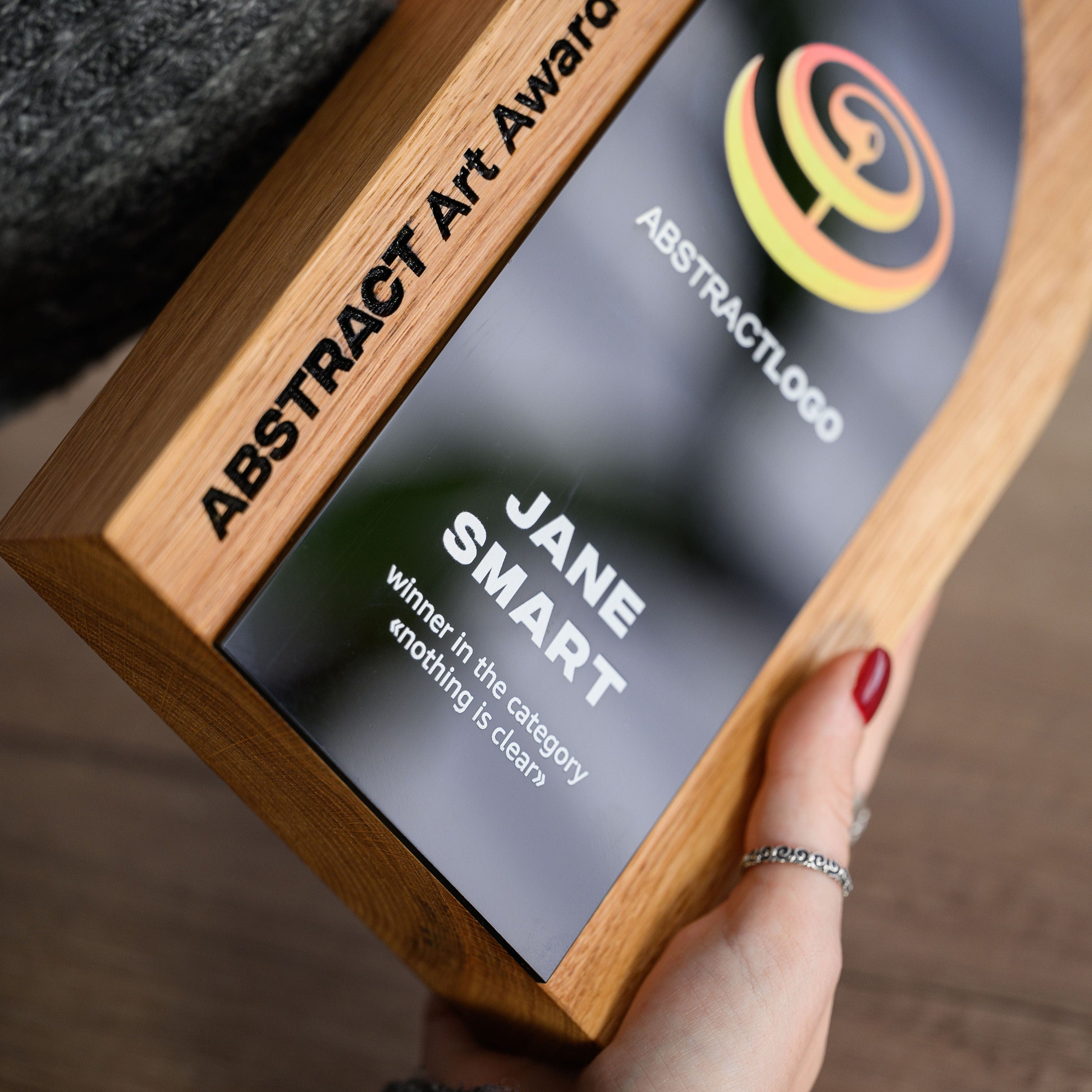 Wooden award with acrylic v15