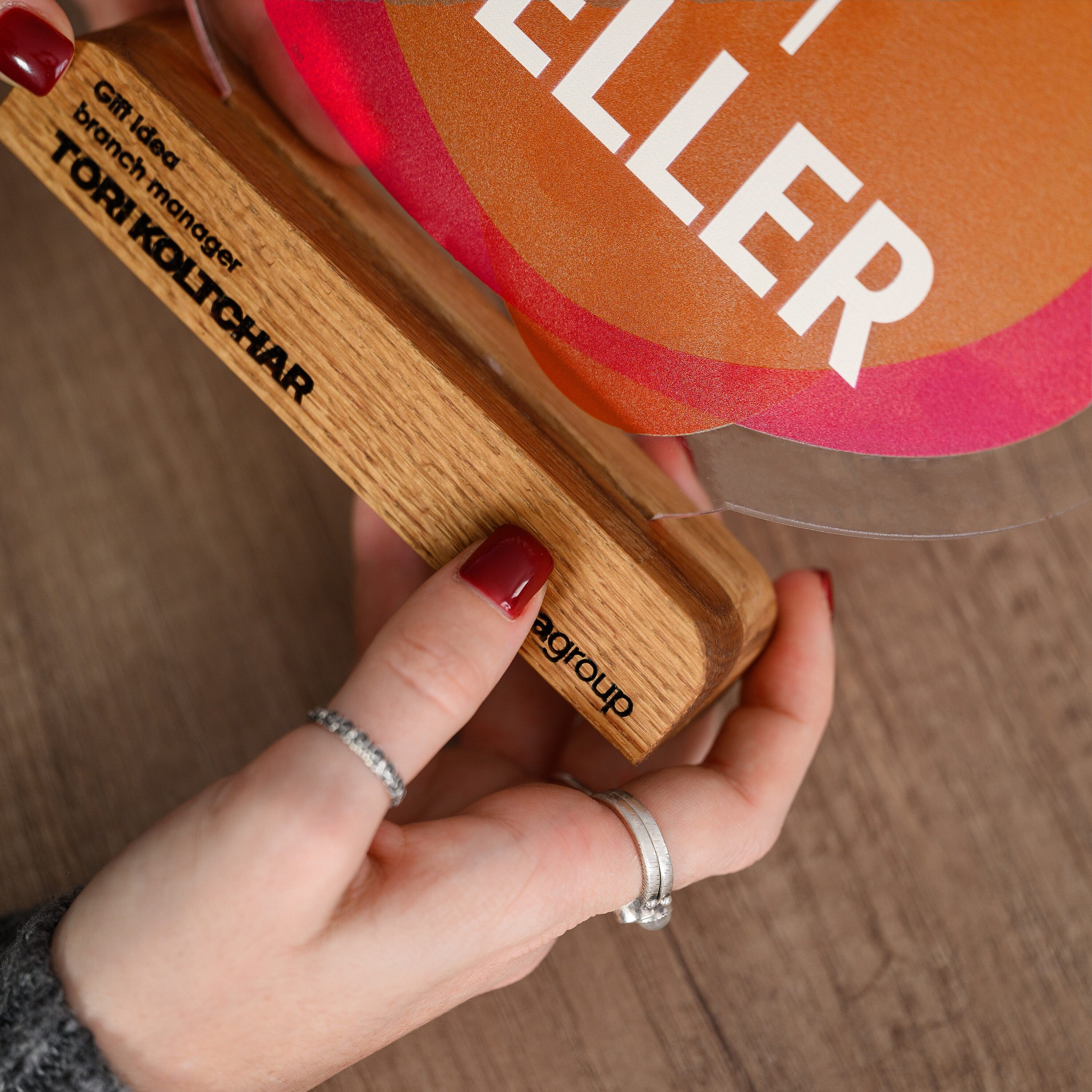 Wooden award with acrylic v12
