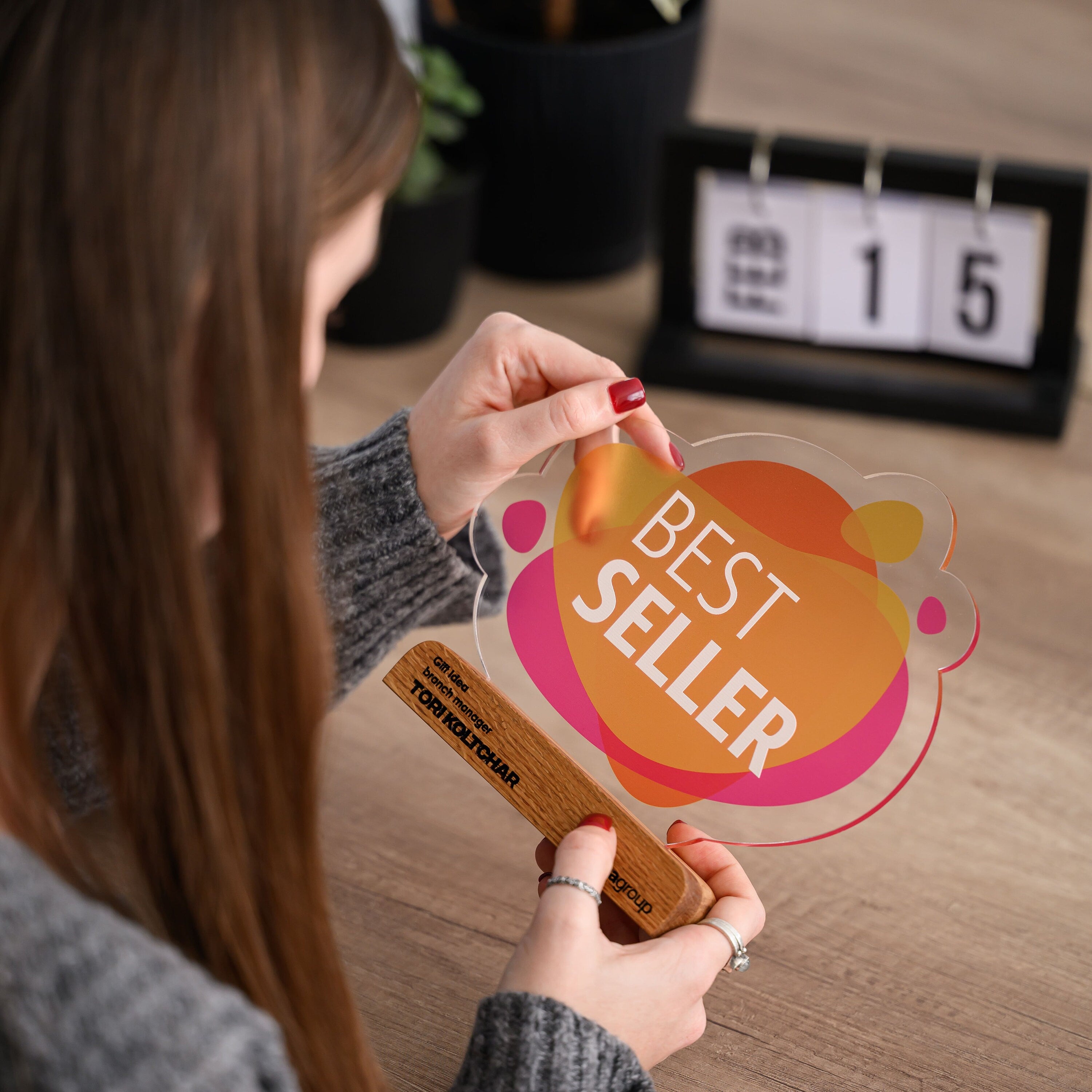 Wooden award with acrylic v12