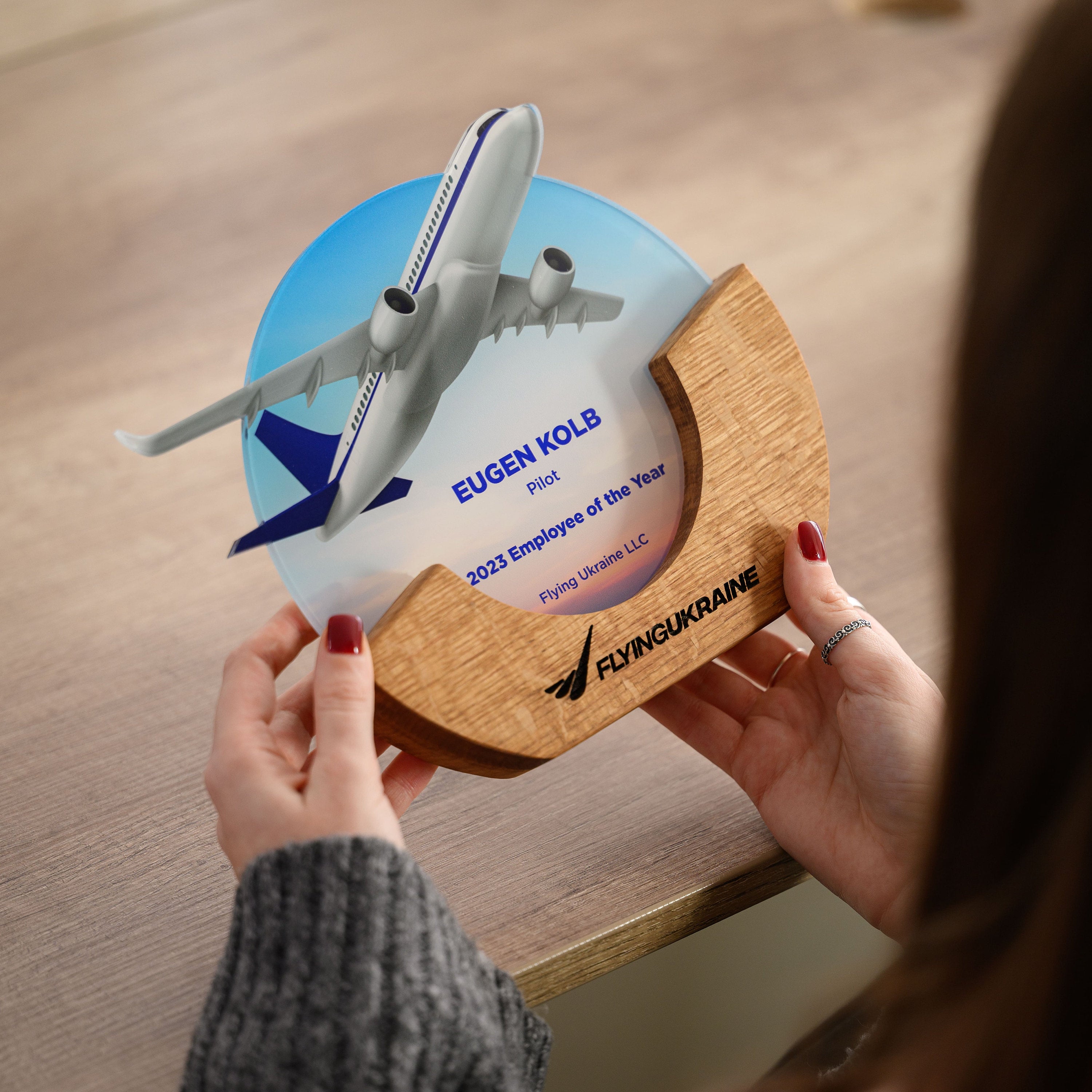 Wooden award with acrylic v13