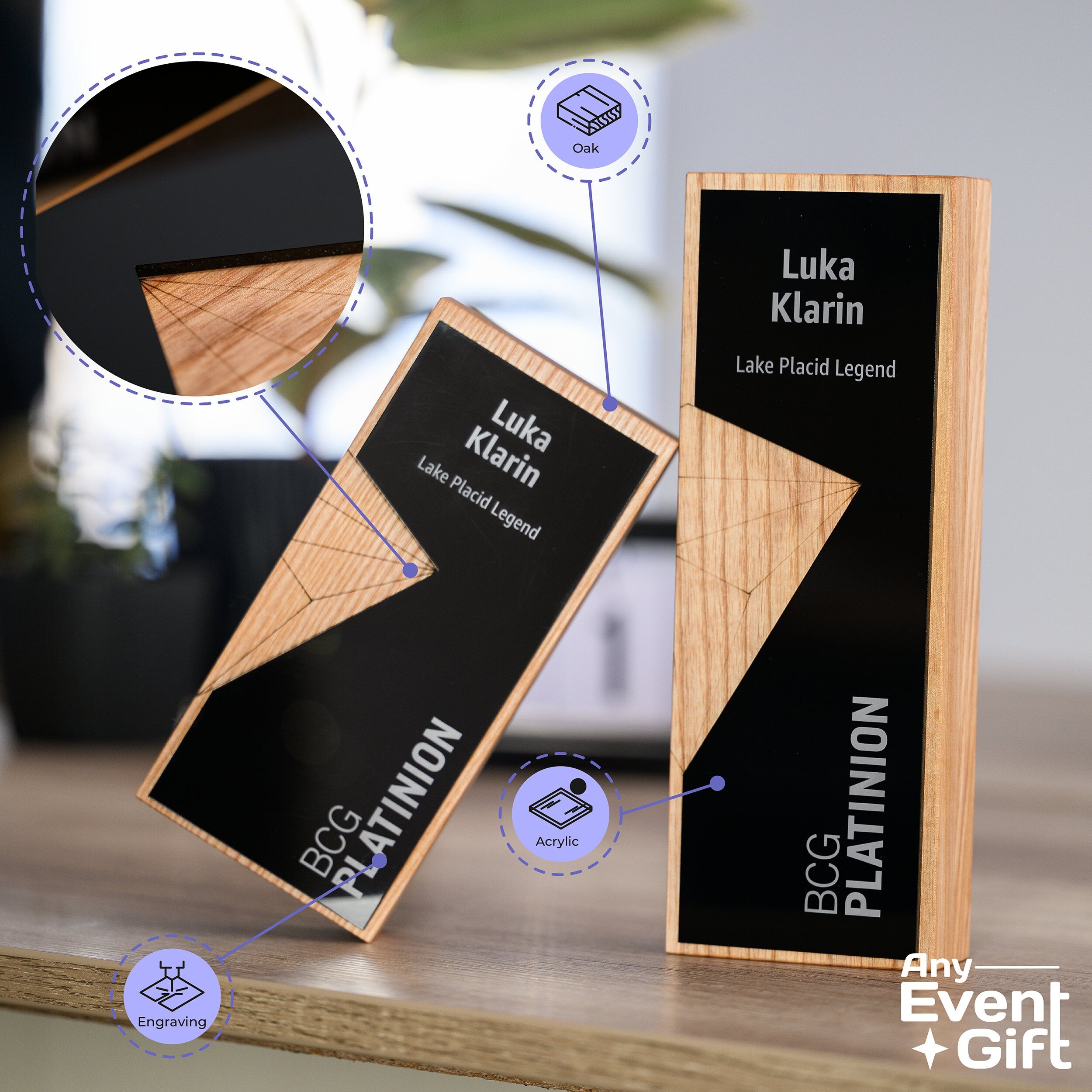 Wooden award with acrylic v16