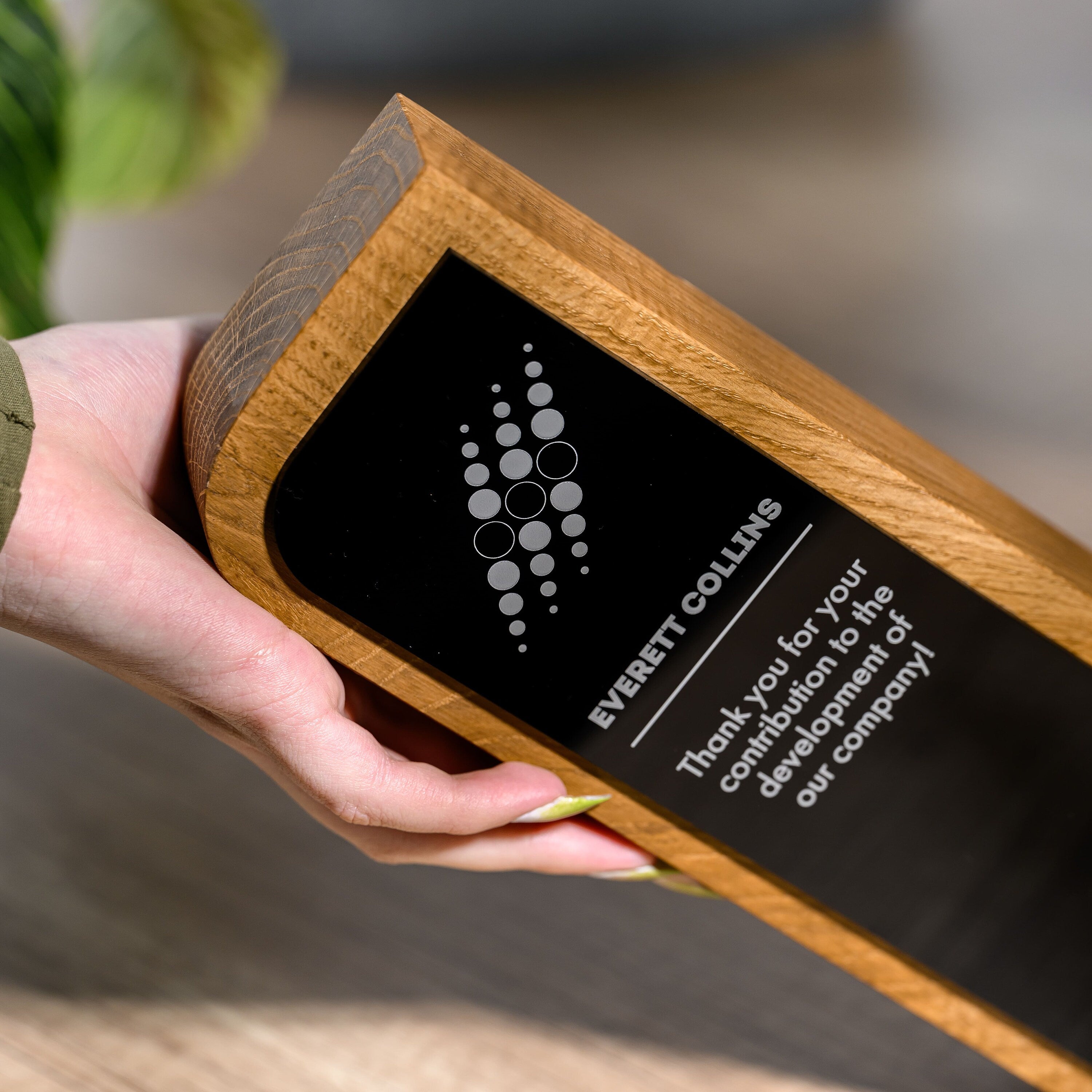 Wooden award with acrylic v22