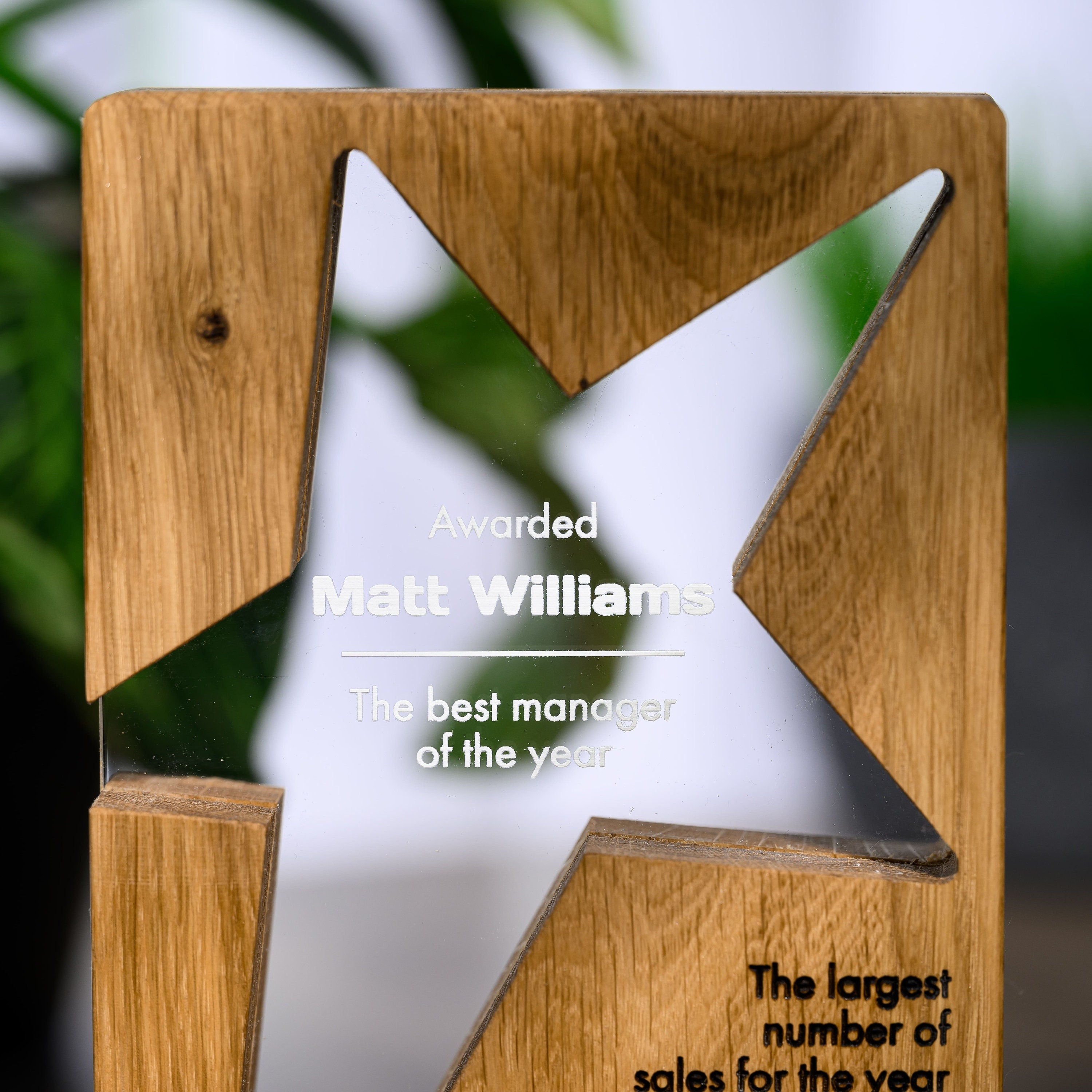 Wooden award with acrylic v24