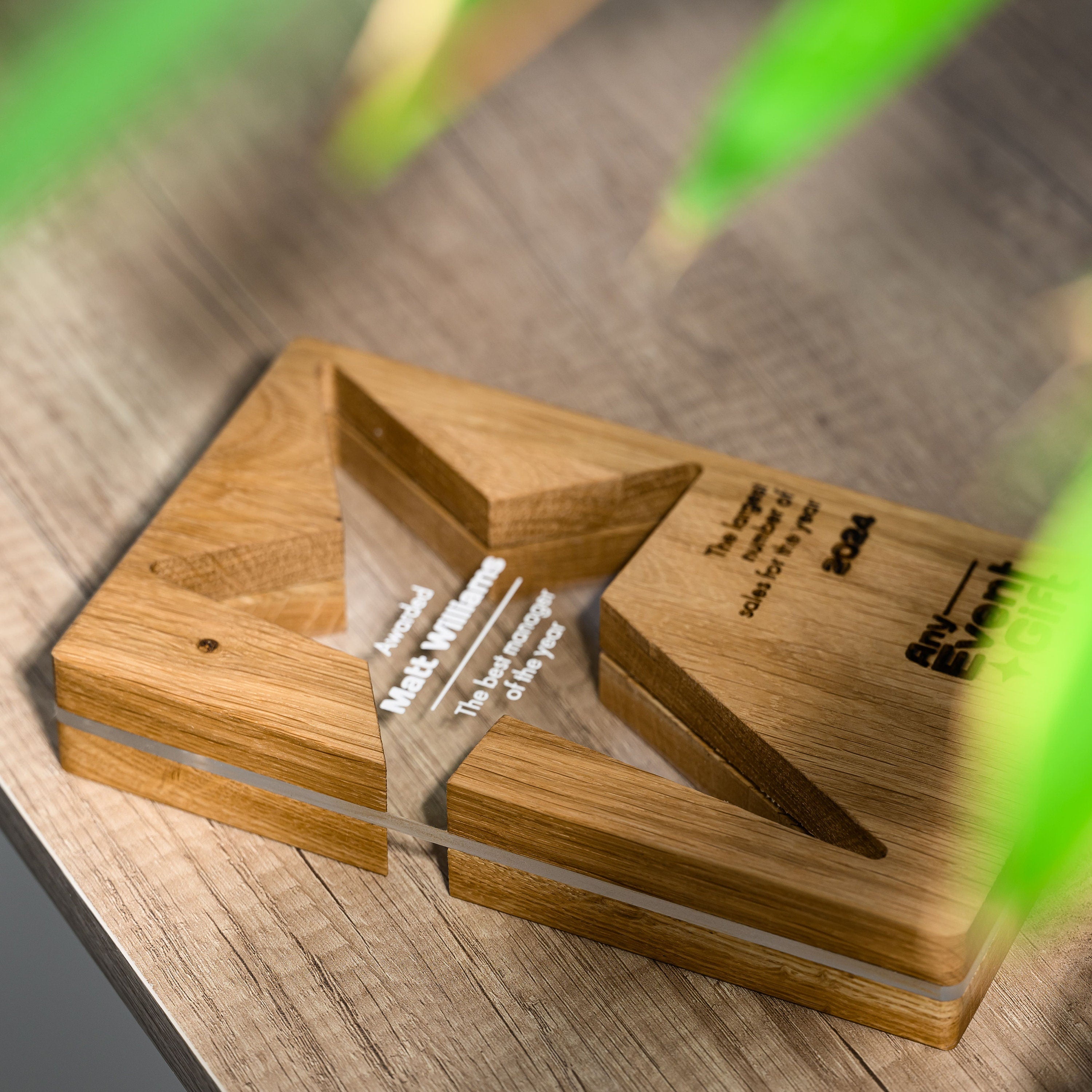 Wooden award with acrylic v24
