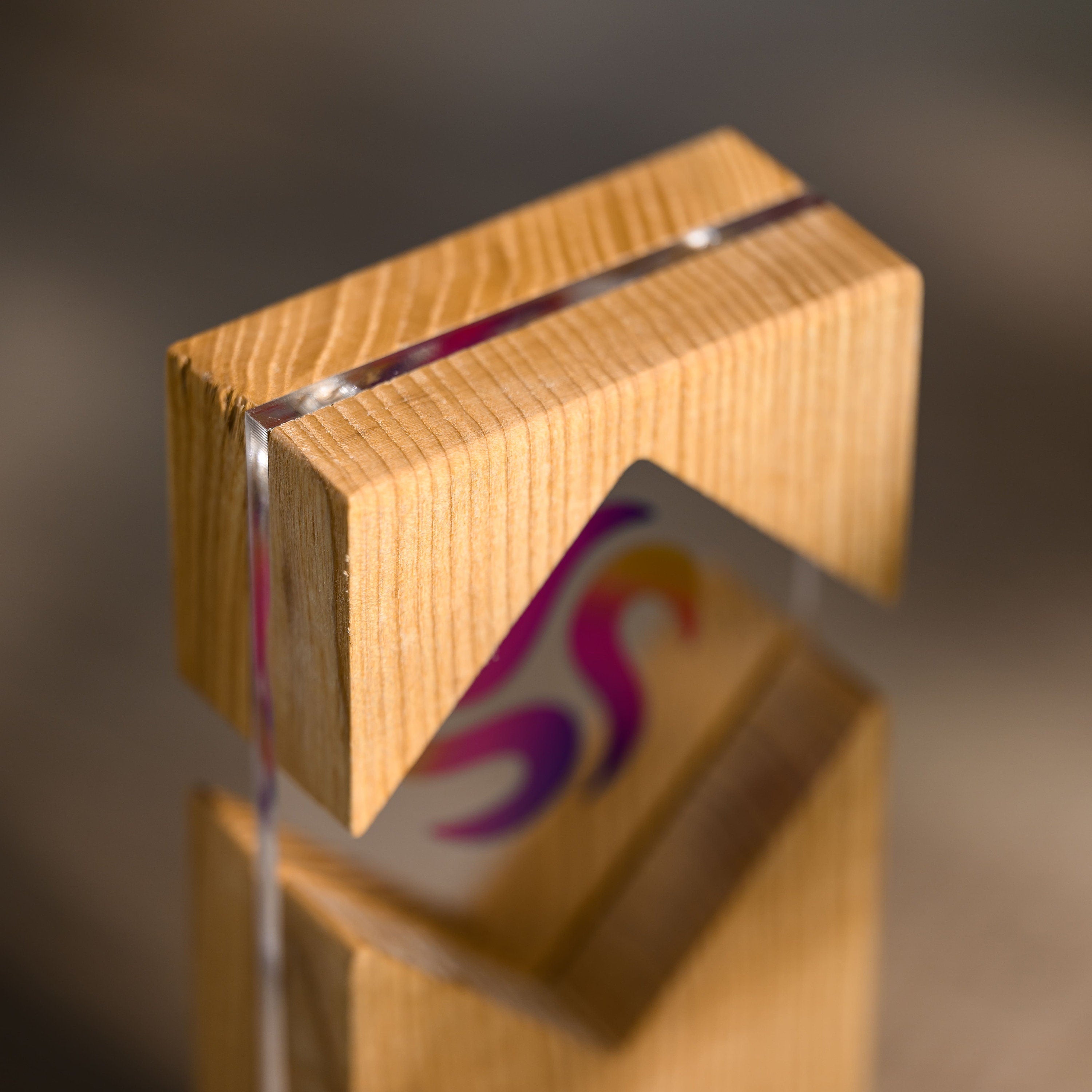 Wooden award with acrylic v26