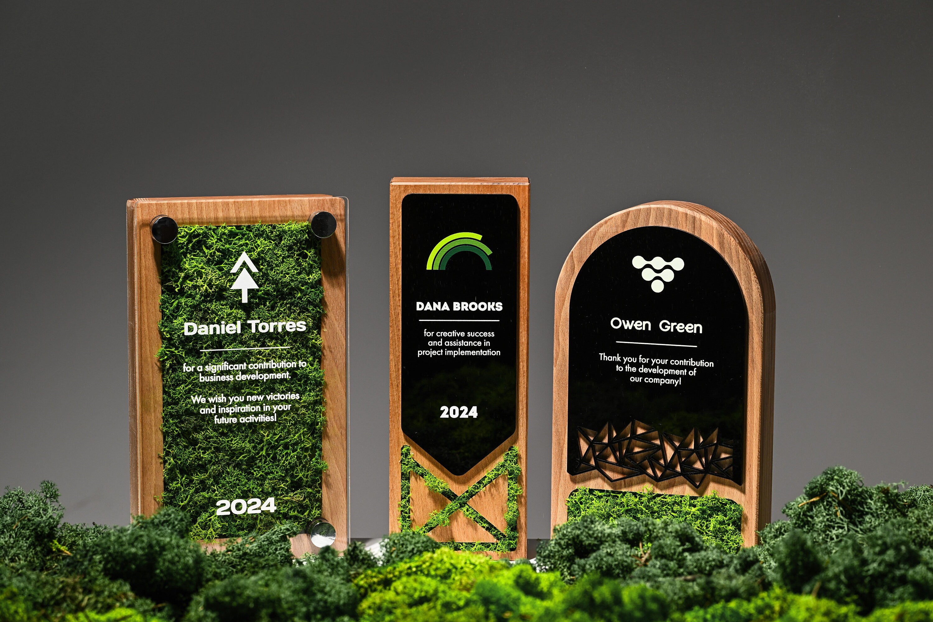 Wooden award with acrylic "Moss" v2