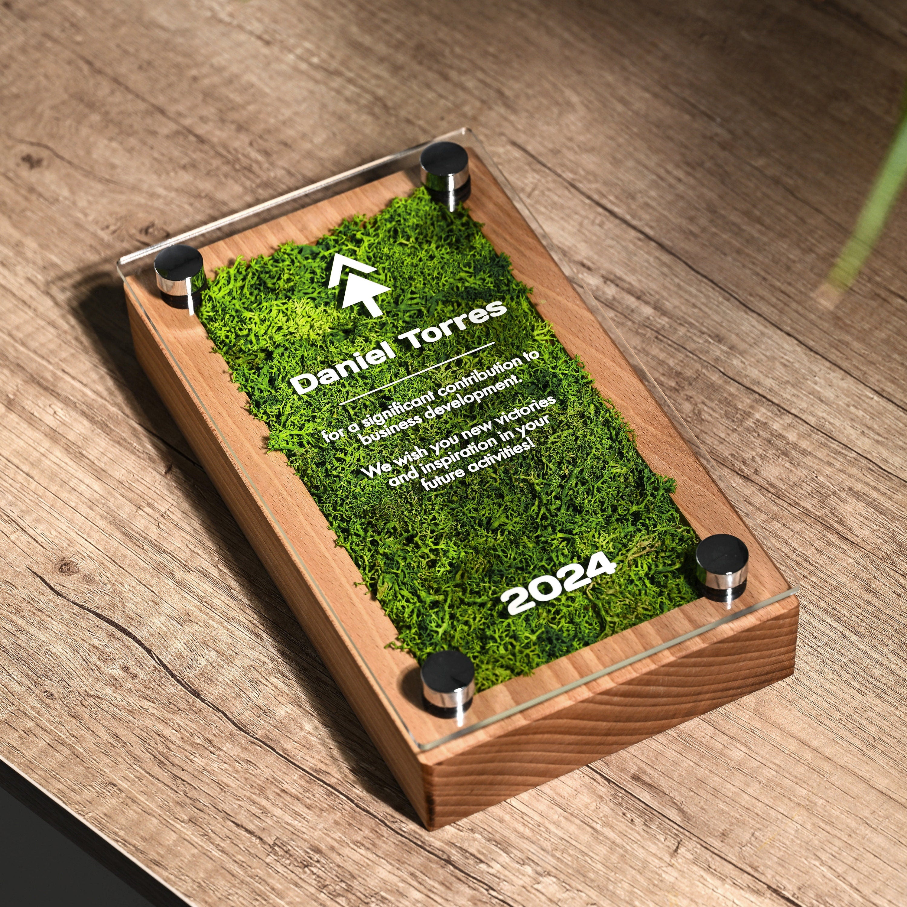 Wooden award with acrylic "Moss" v3