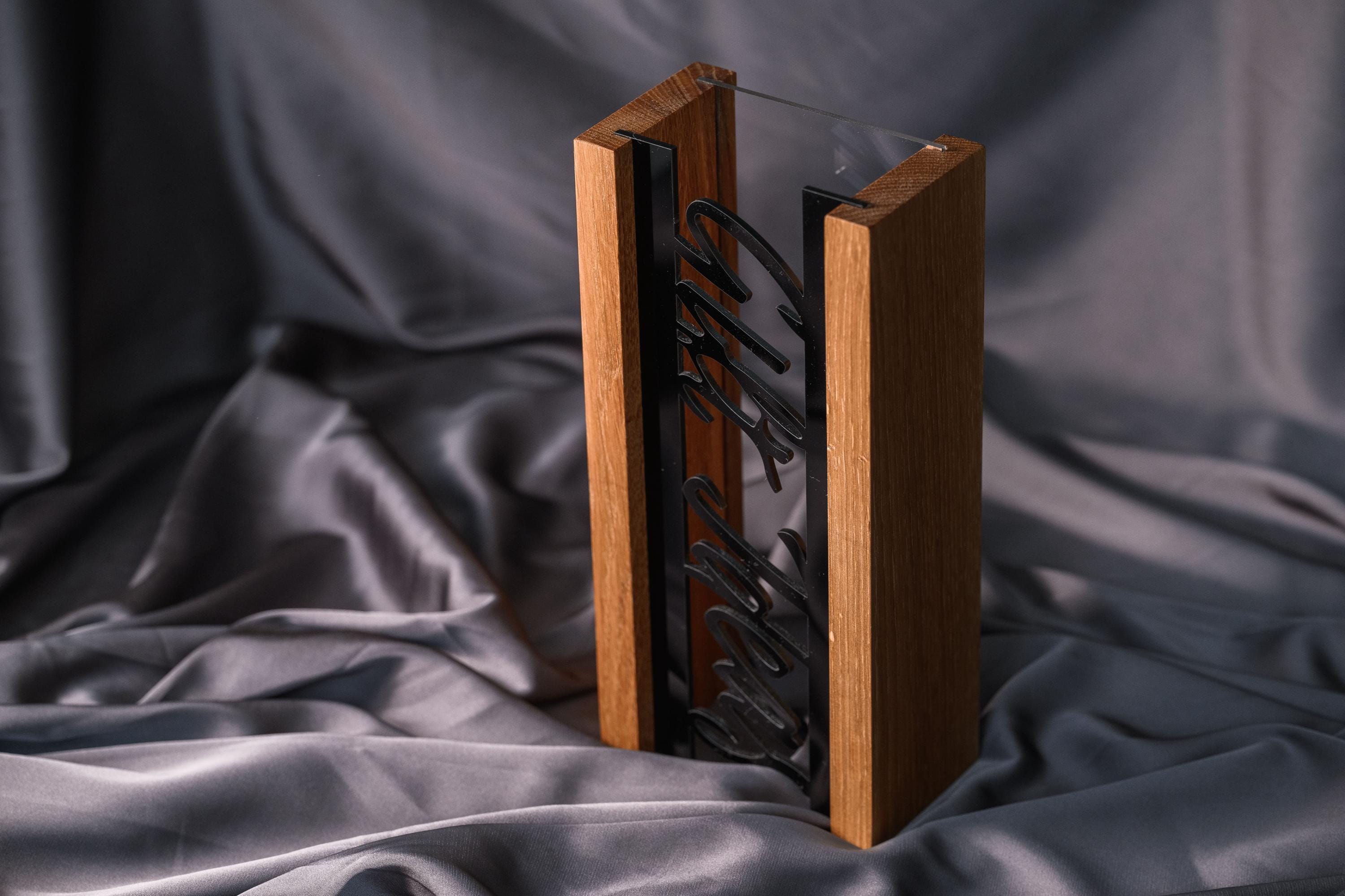 Wooden award with acrylic “Tower” v2