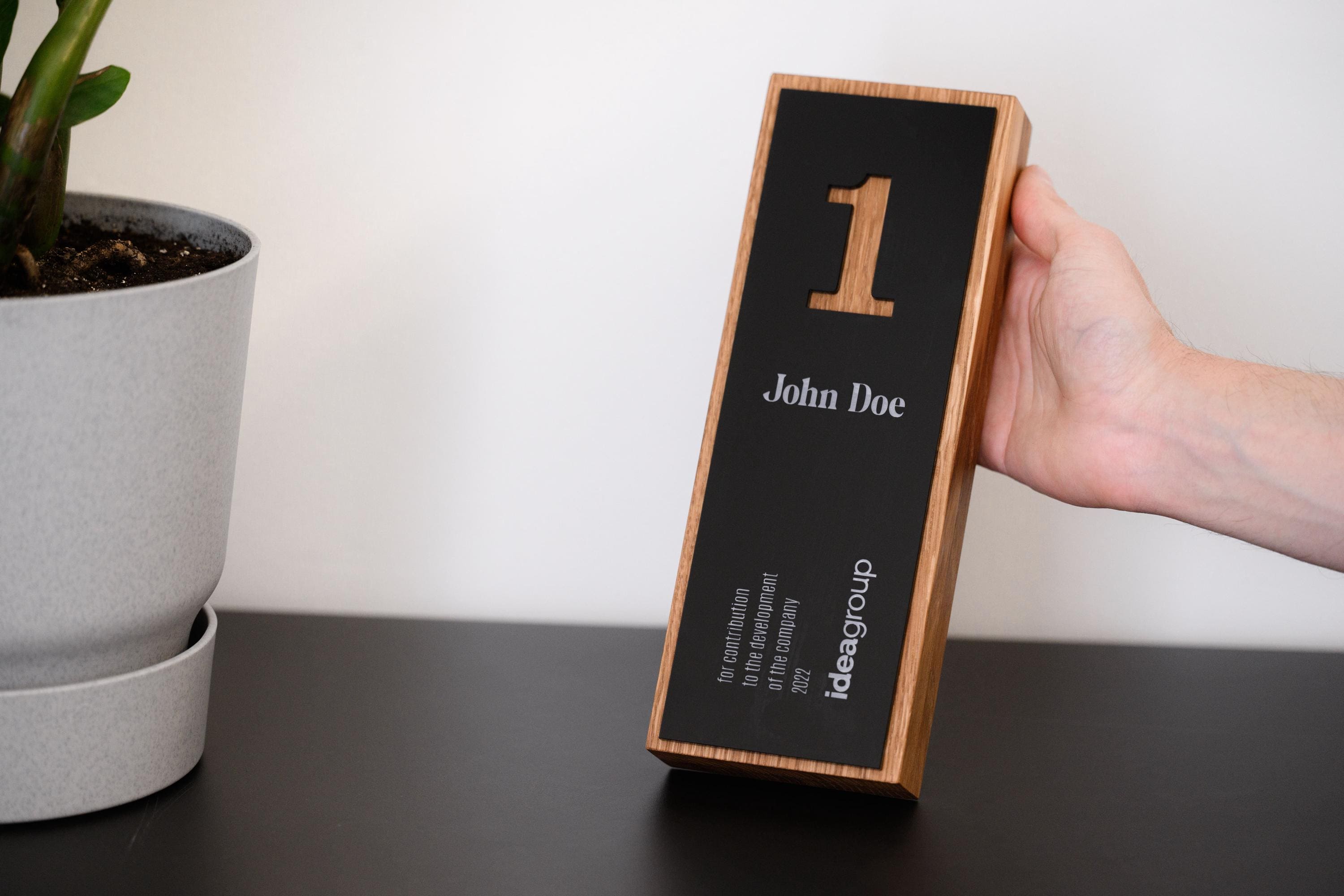 Wooden award with acrylic v7