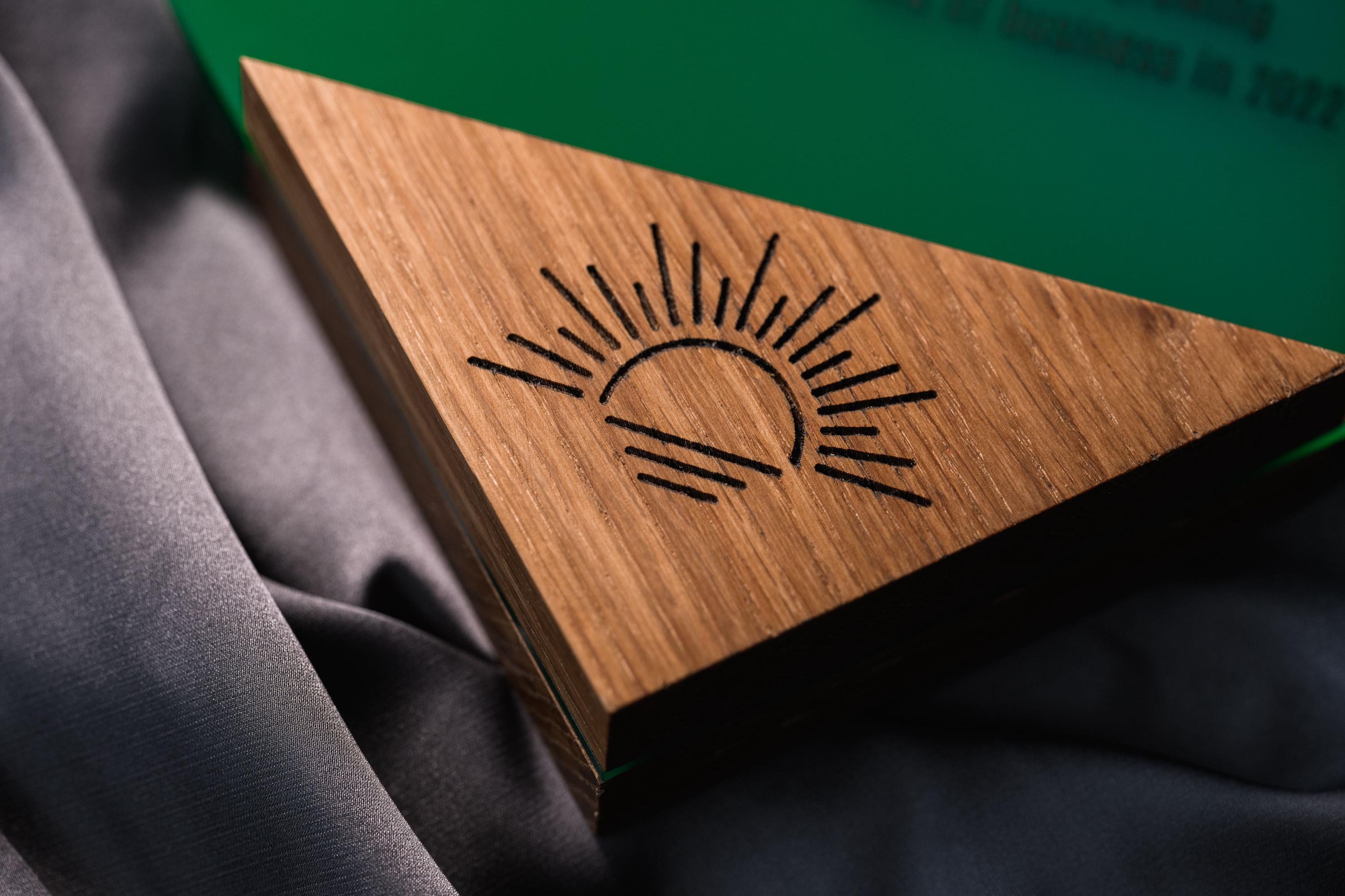 Wooden award with acrylic “Triangle”