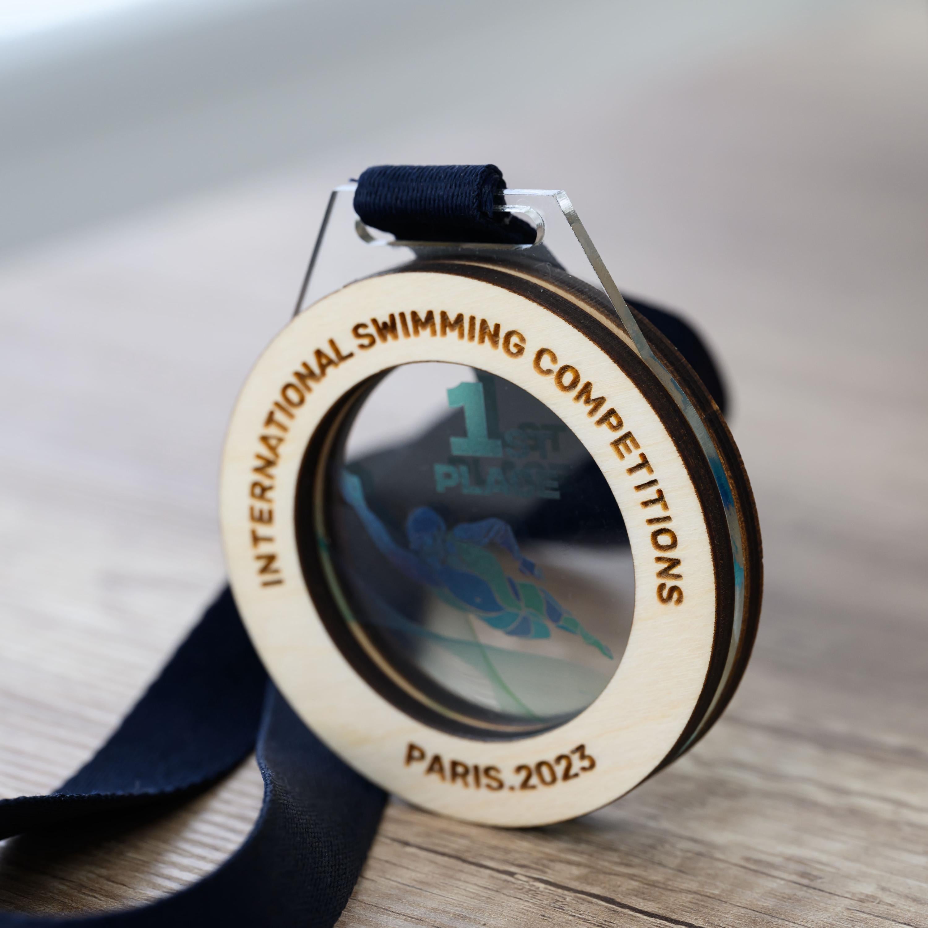 Acrylic Swimming Medal