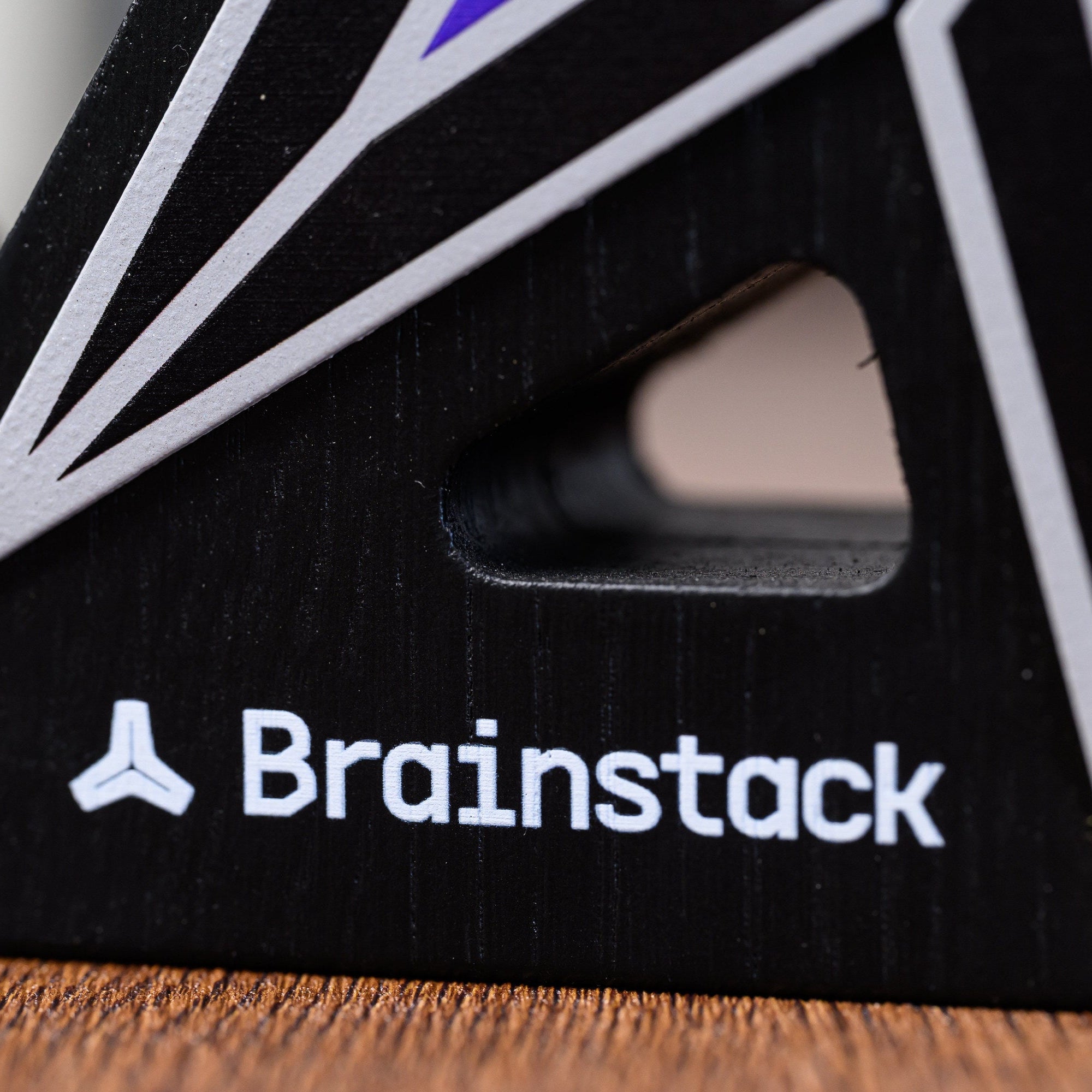 detail.jpg	Close-up of the printed logo mark in the lower corner of the matte black oak award panel